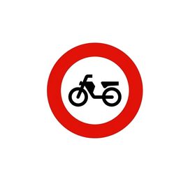 Señal de prohibición R-105: prohibida a ciclomotores
