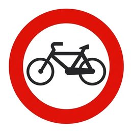 Señal de prohibición R-114: prohibida a bicicletas