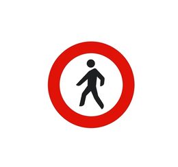 Señal de prohibición R-116: prohibida a peatones