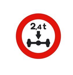 Señal de prohibición R-202: prohibido a vehículos que superen la masa por eje indicada