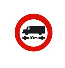 Señal de prohibición R-203: prohibido a vehículos más largos que la longitud indicada