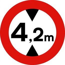 Señal de prohibición R-205: prohibido a vehículos más altos que la altura indicada