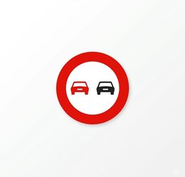 Señal de prohibición R-305: prohibido adelantar