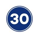 Señal de obligación española R-411: Manten al menos la velocidad indicada, en km/h