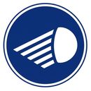 Señal de obligación española R-413: Es obligatorio encender las luces de cruce (cortas)
