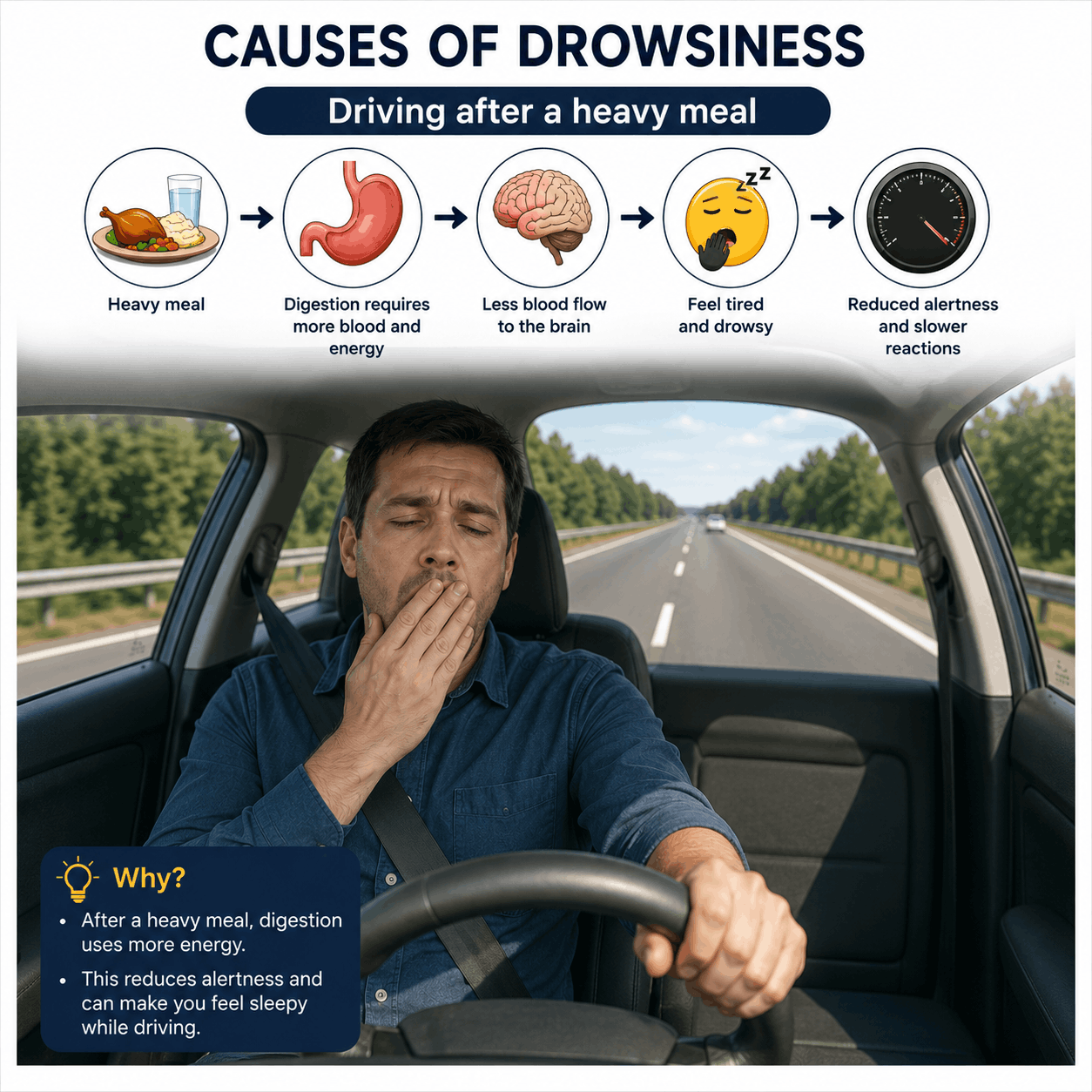 A food plate representing post-meal drowsiness, especially after lunch