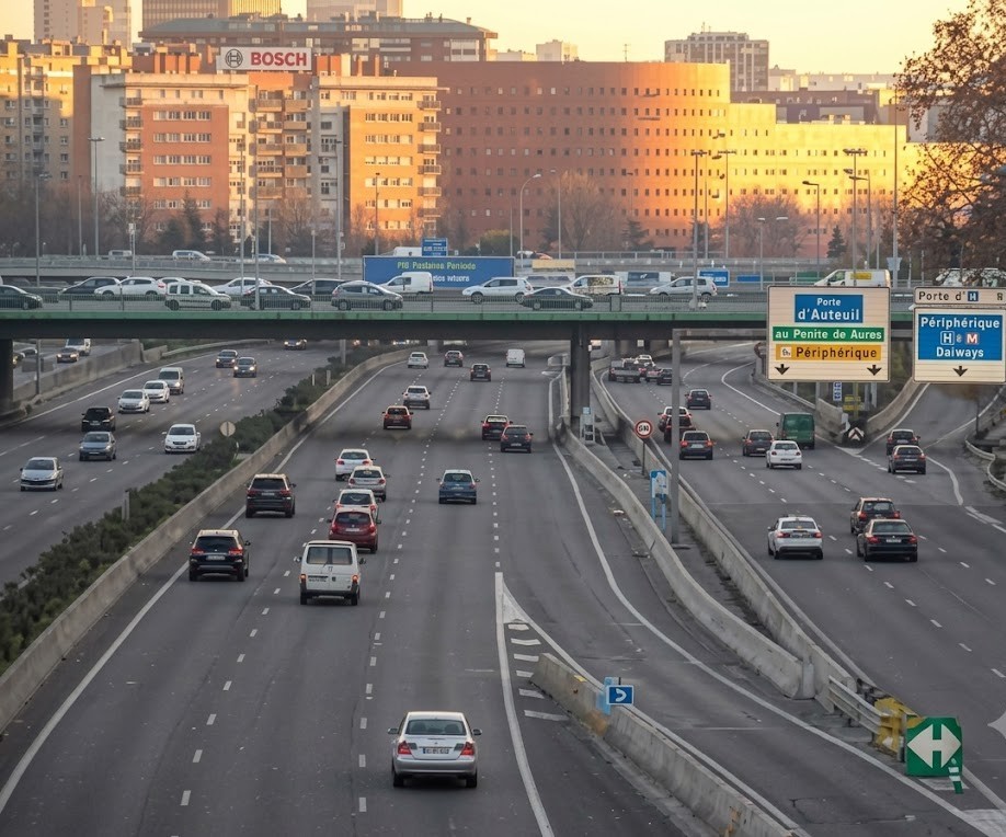 A temporary additional lane created on a paved shoulder