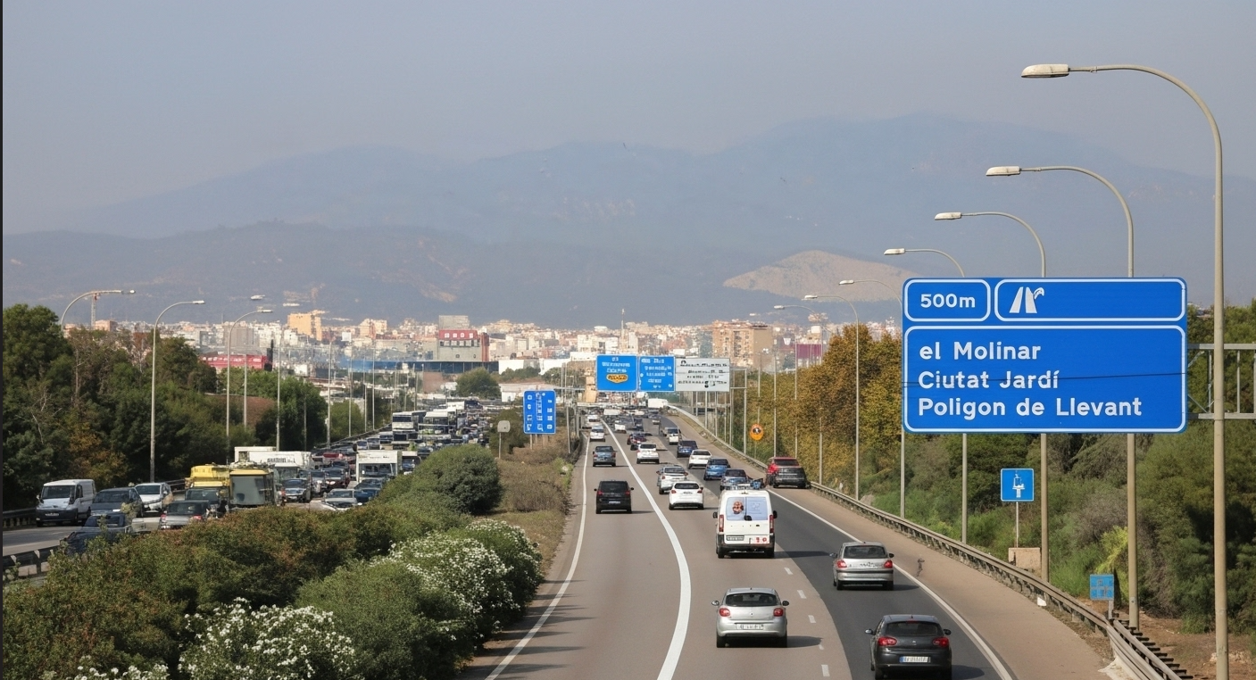 A lane marked with an HOV diamond symbol on a Spanish road