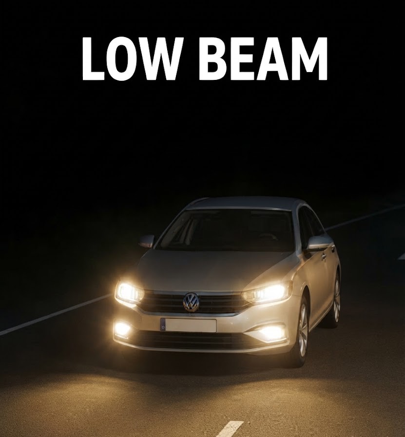 Question image: Low-beam headlights must be used…