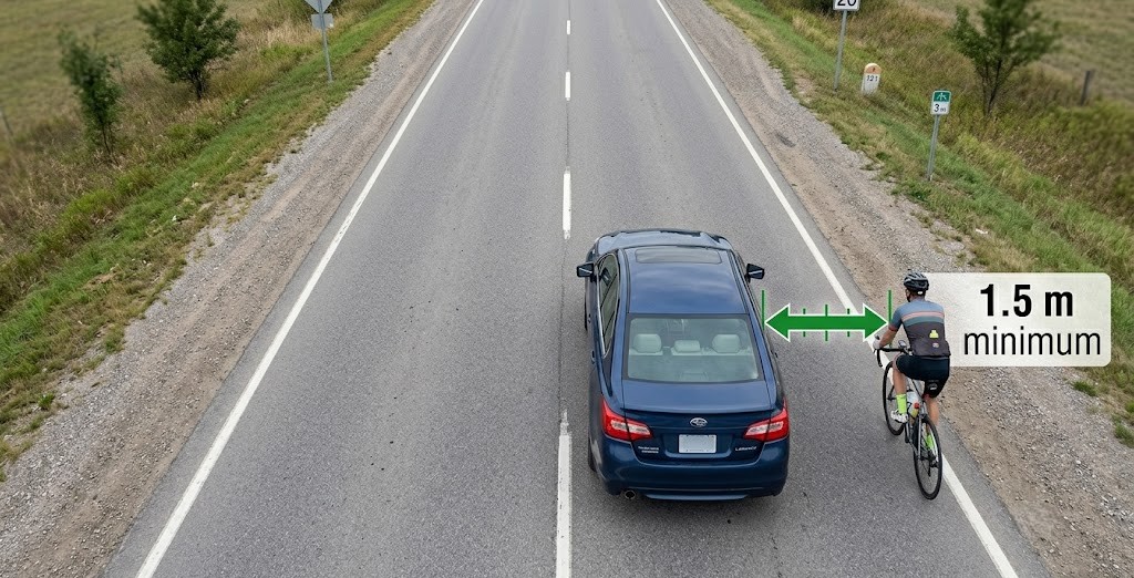 Question image: When overtaking a cyclist, we must keep a minimum lateral distance of…