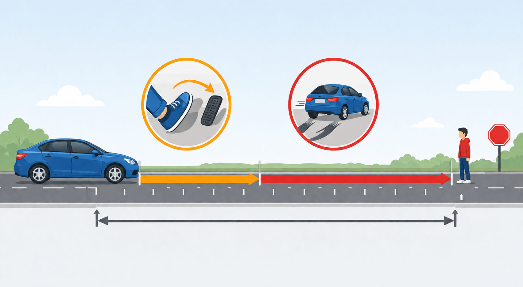 Question image: Stopping distance is defined as: