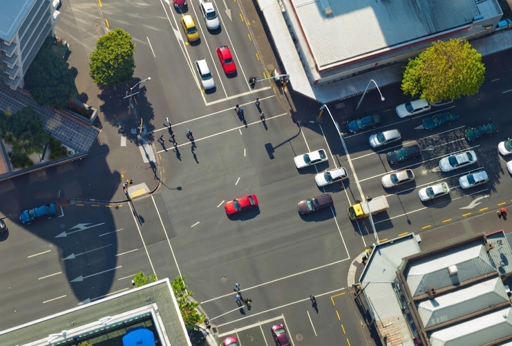 Question image: At an unmarked intersection, who has right of way?