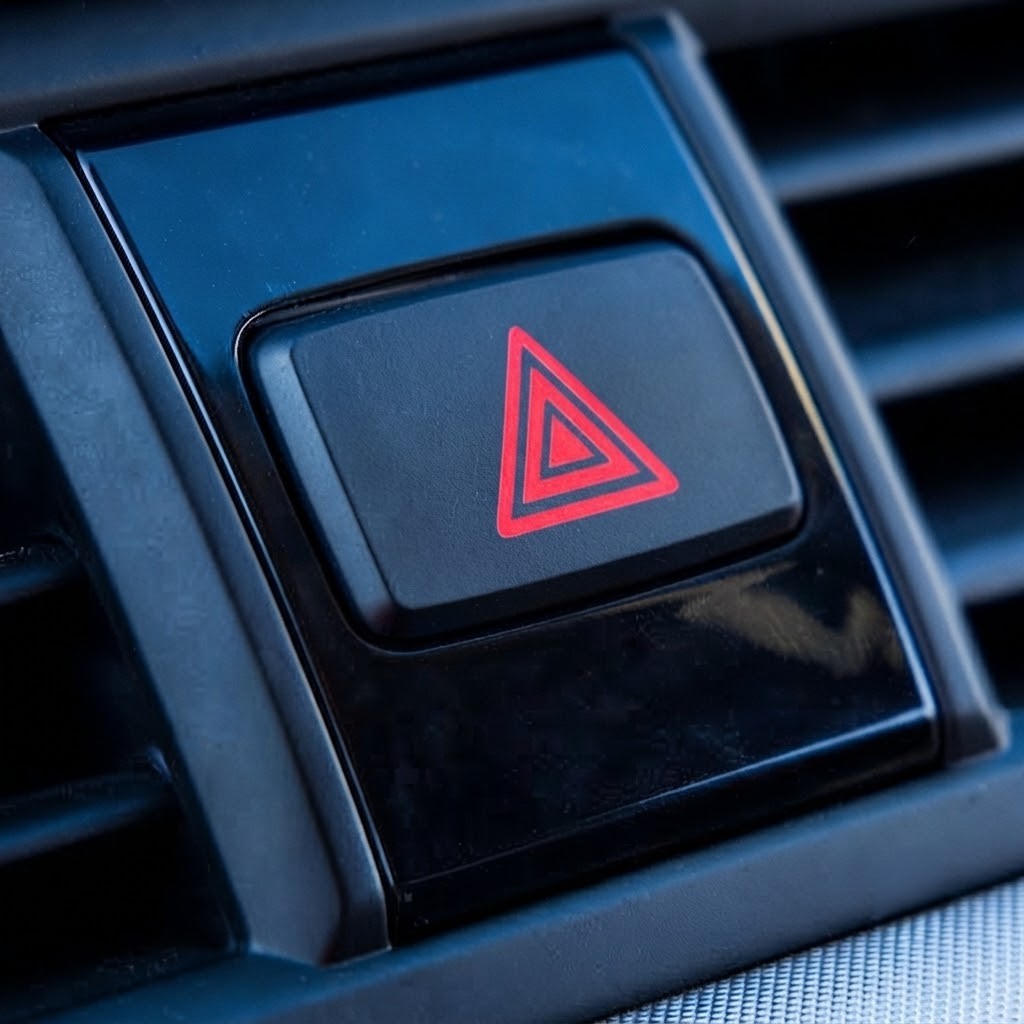 Question image: Hazard warning lights should be used mainly when…