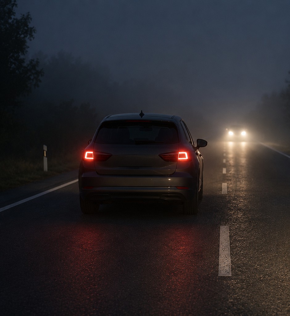 Question image: What do a vehicle's position lights indicate?