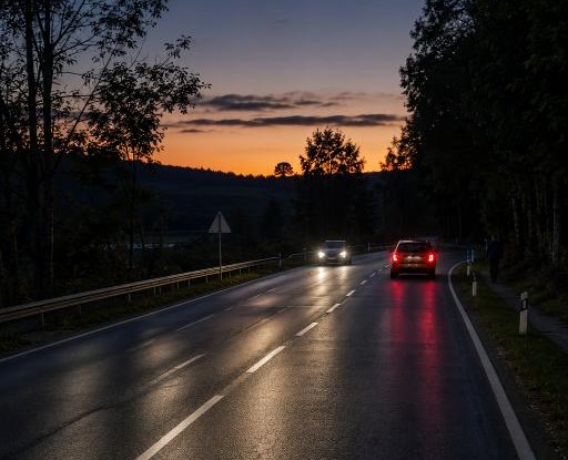 Question image: When lighting is mandatory and the vehicle is moving, which lights must be switc