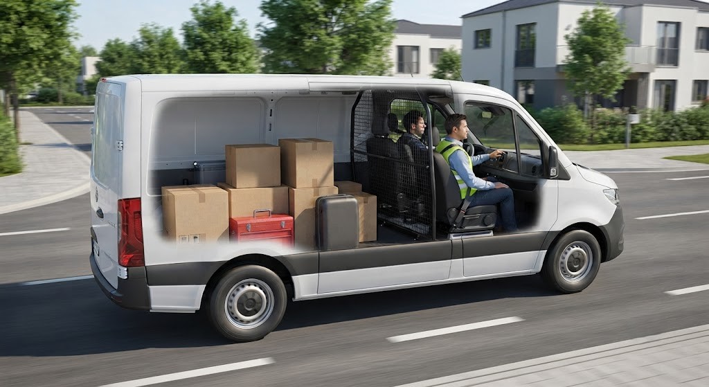 Question image: A vehicle carrying both passengers and goods at the same time must have: