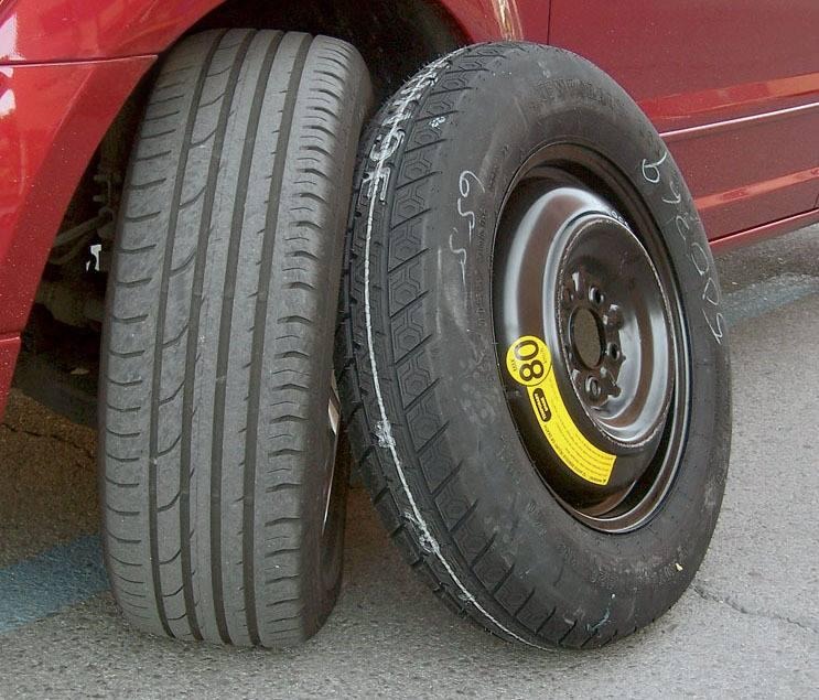 Question image: With a space-saver (temporary) spare wheel, what is the usual driving limit?