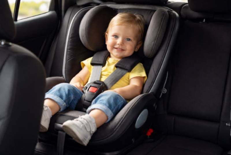 Question image: Children under 3 years of age must travel: