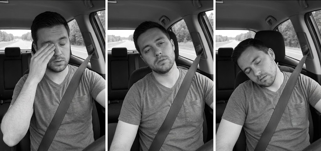 Question image: Which of the following is a typical symptom of driver fatigue?