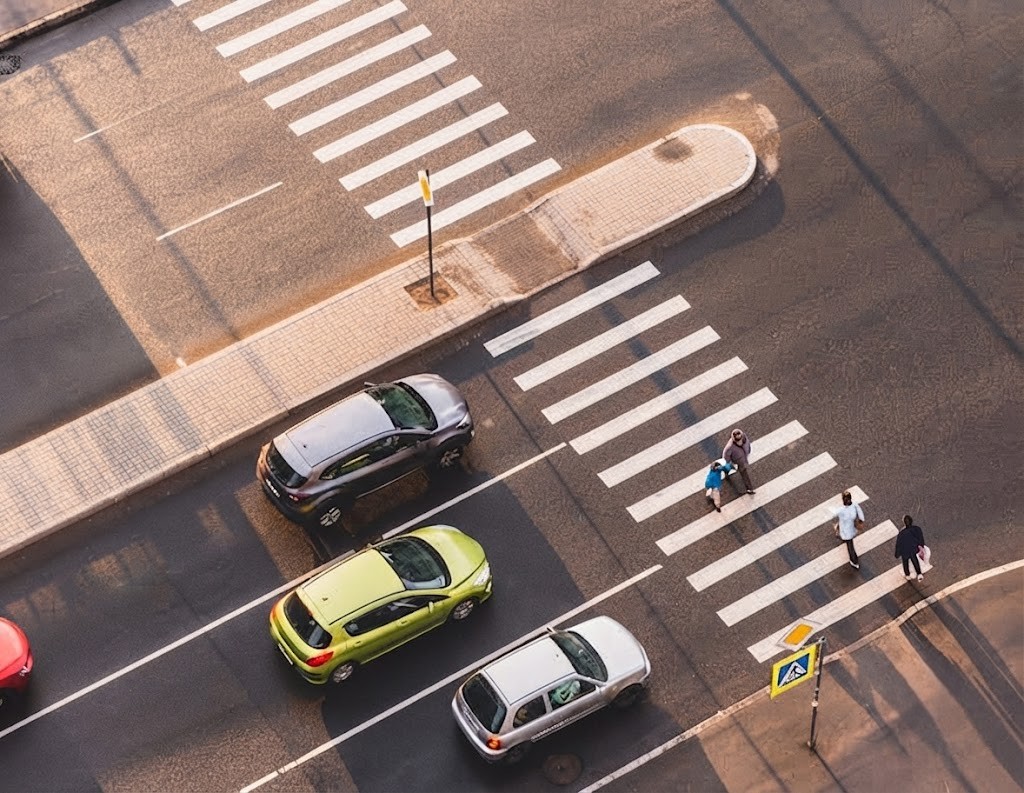 Question image: When must a driver yield to pedestrians?