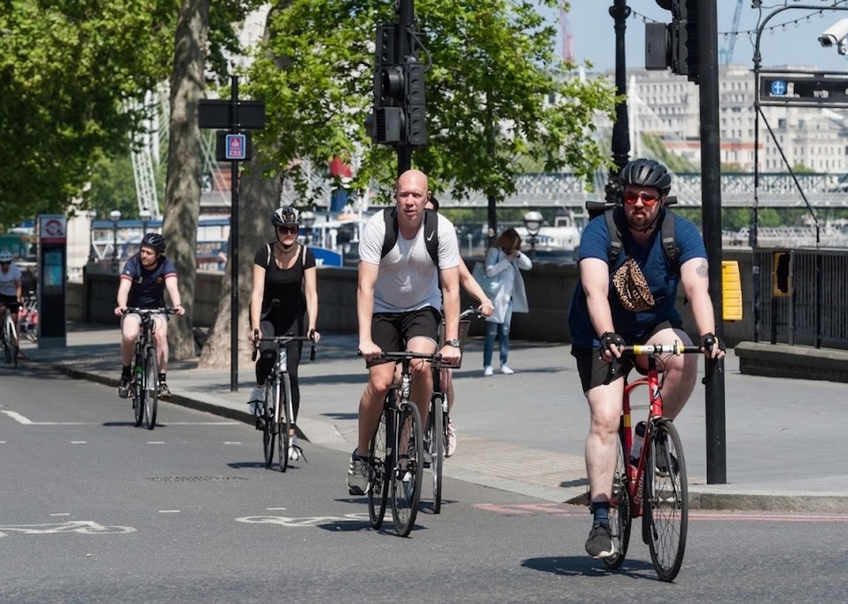 Question image: When must cyclists ride in single file?