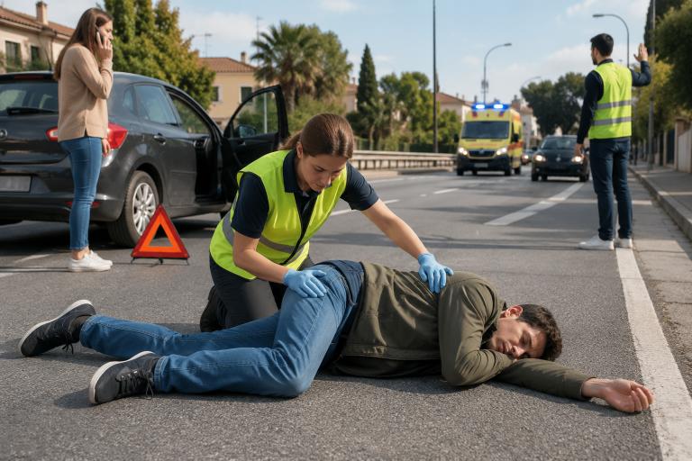 Question image: A person is unconscious but breathing normally. In which position should they be