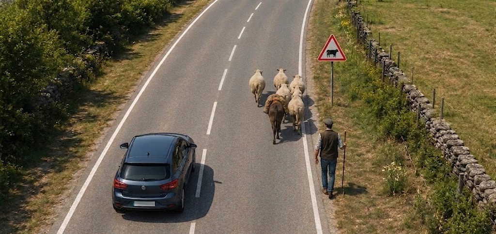 Question image: When may draught, pack or saddle animals travel on the road?