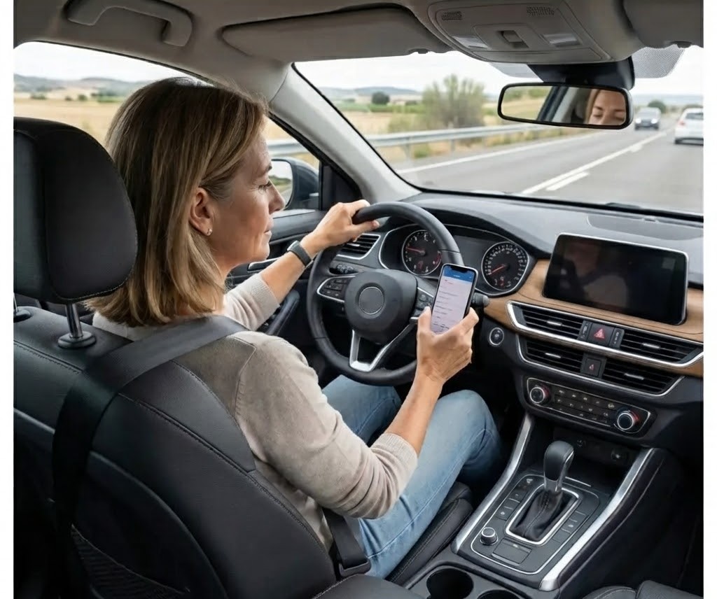 Question image: How many points are lost for driving while holding a mobile phone in your hand?