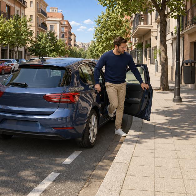 Question image: From which side must the occupants enter and exit the vehicle?