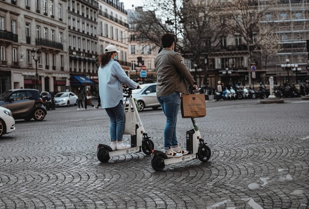 Question image: What must pedestrians using skates or scooters do on the road?