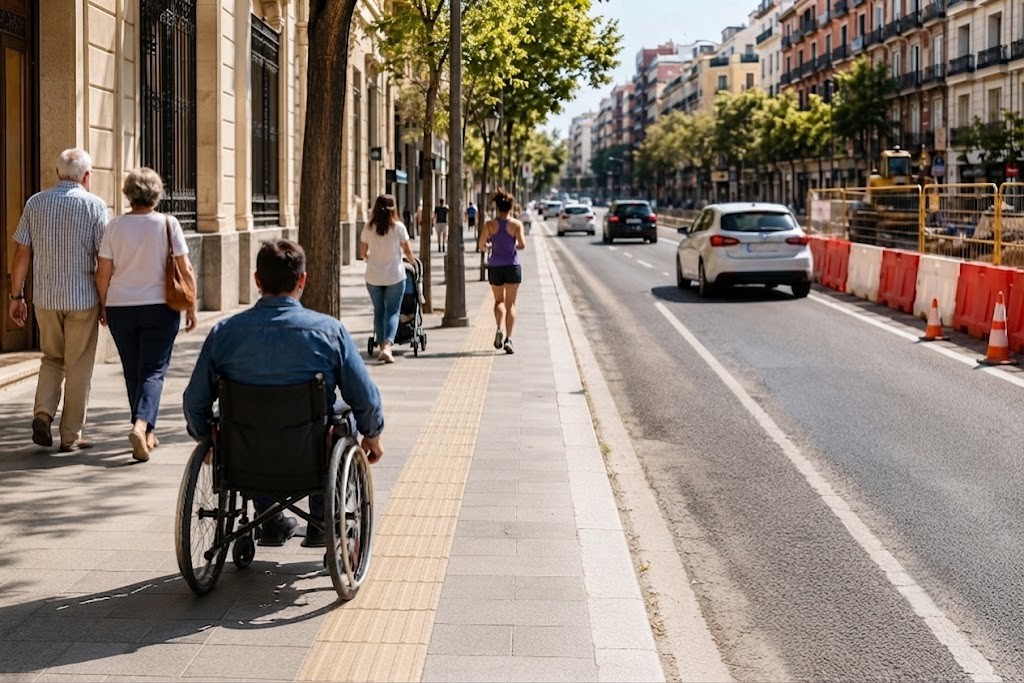 Question image: For legal purposes, people travelling in a wheelchair are considered: