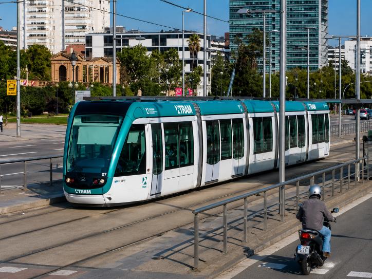 Question image: At a junction, what priority do rail vehicles such as trams have?