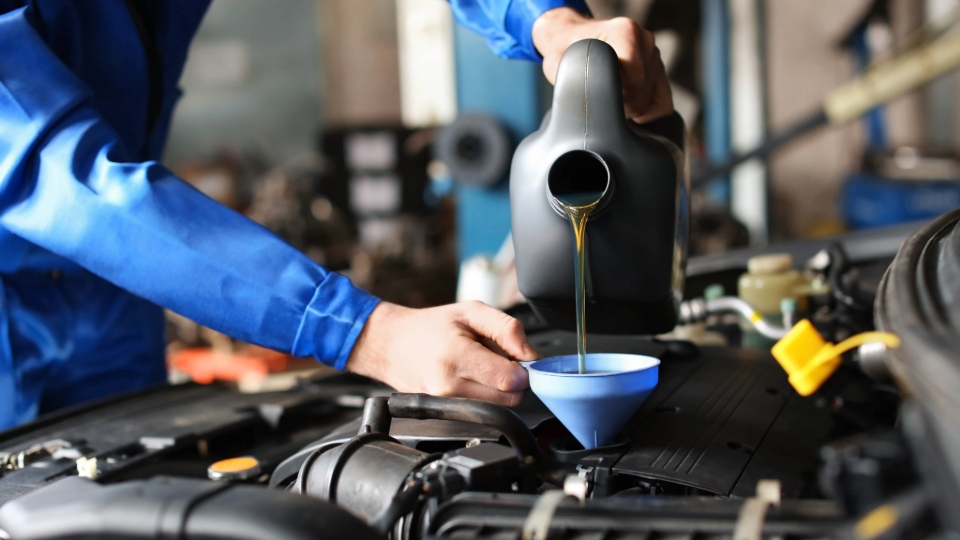 Question image: Where should oil be added to the engine?