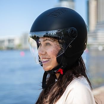 Question image: If a motorcycle helmet has no visor or screen, the rider must: