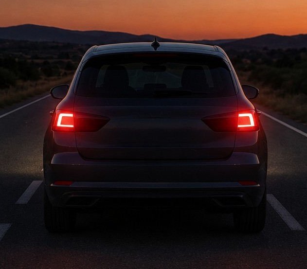 Question image: What colour are the position lights at the rear of the vehicle?