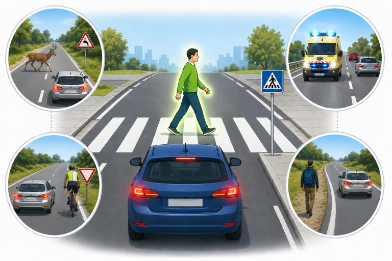 Question image: According to the summary of priority situations, who must you always give way to