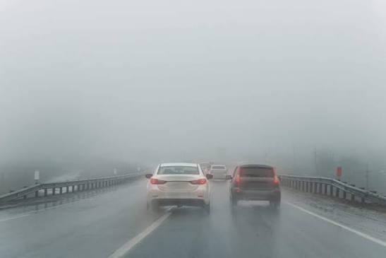 Question image: In rain, fog, snow, or at night, the safety gap to the vehicle ahead: