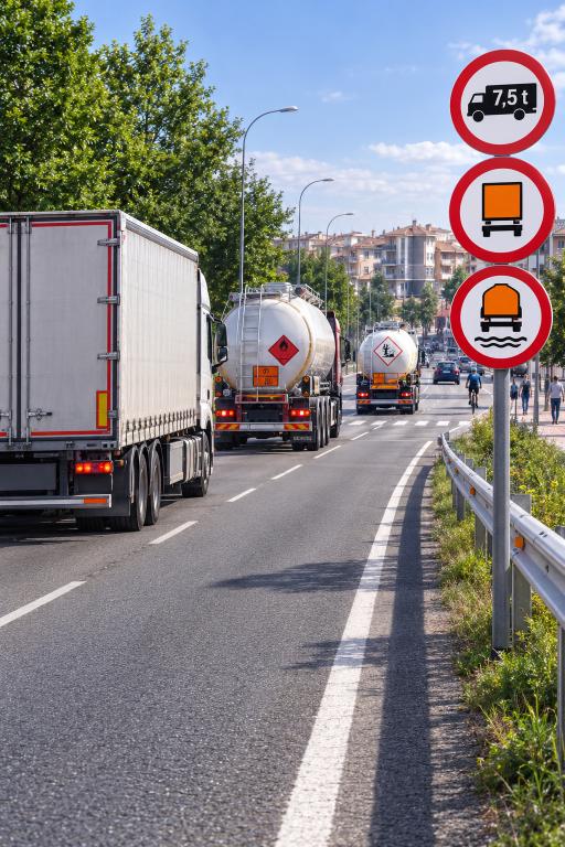 Question image: To which of these vehicles do special traffic restrictions apply because of thei