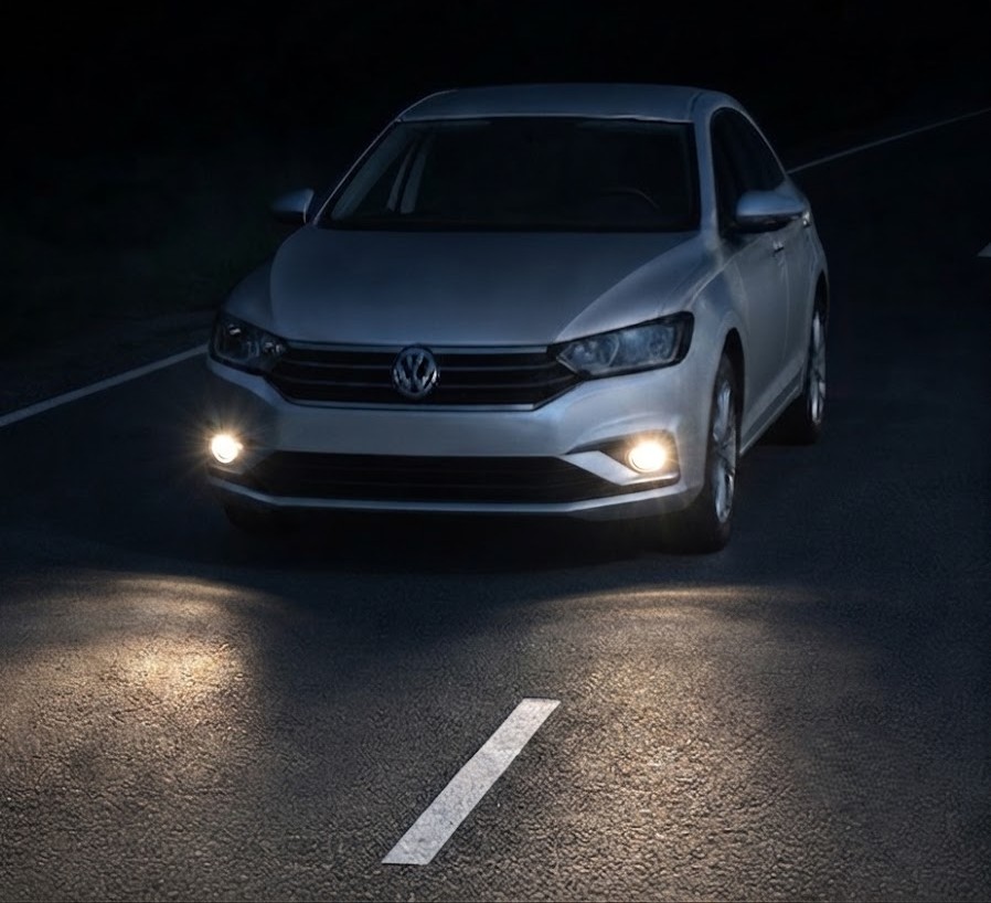 Question image: When is the dipped beam (low beam) used?